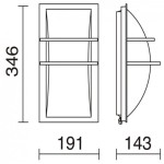 NOVOLUX-Aplique pared mit IP65 E-27 100W INOX