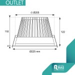 Downlight LED redondo blanco UGR19