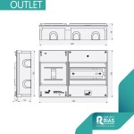 Caja de distribución de empotrar para 8 elementos + 4 precintables